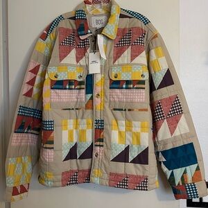 BDG Multicolor Geometric Patchwork Jacket size Large